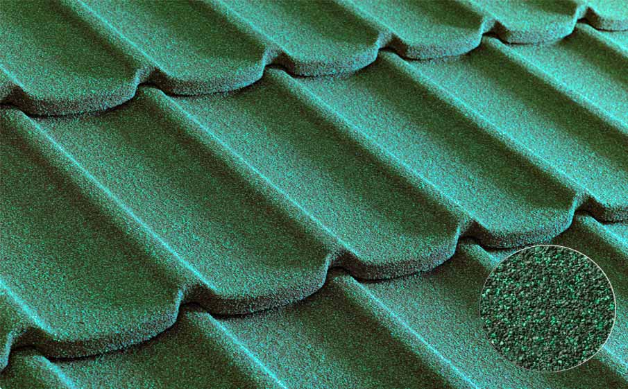 Композитная черепица METROTILE Мистраль зеленый,1305*415 мм